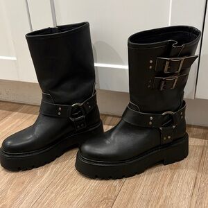 Steve Madden Black Calf Boots